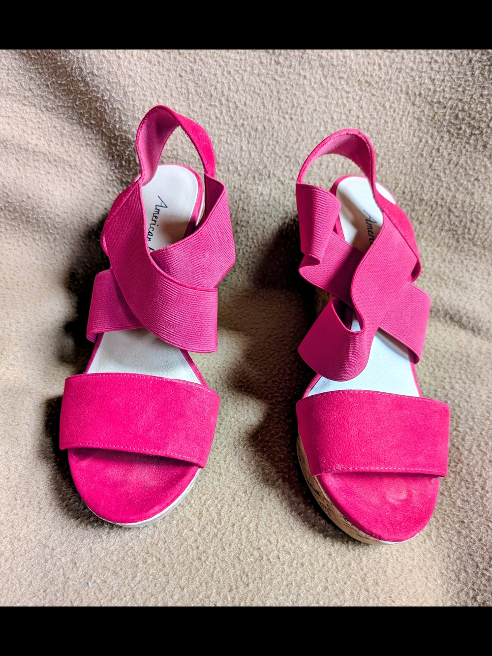 American Eagle Outfitters Red Crisscross Elastic Slingback Sandals